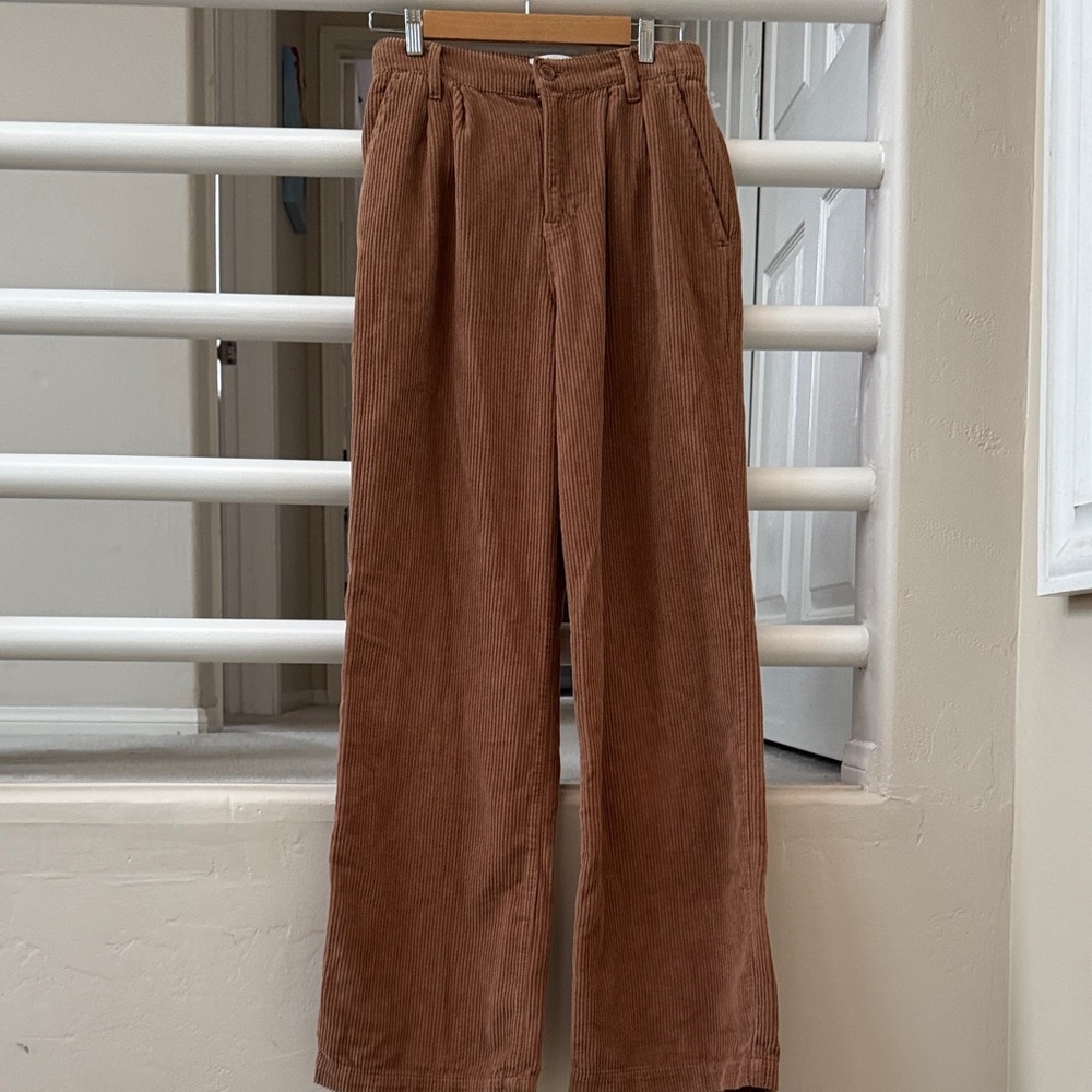 Reformation Women’s Brown  Tan High Rise Corduroy Pants